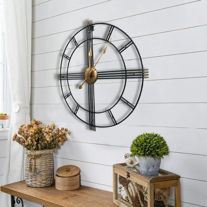 Wall Clock - Roman Numerals Metal Large