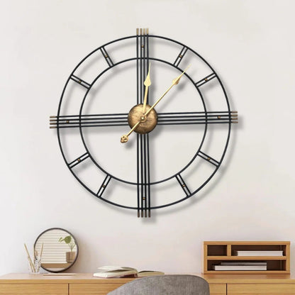 Wall Clock - Roman Numerals Metal Large