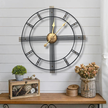 Wall Clock - Roman Numerals Metal Large