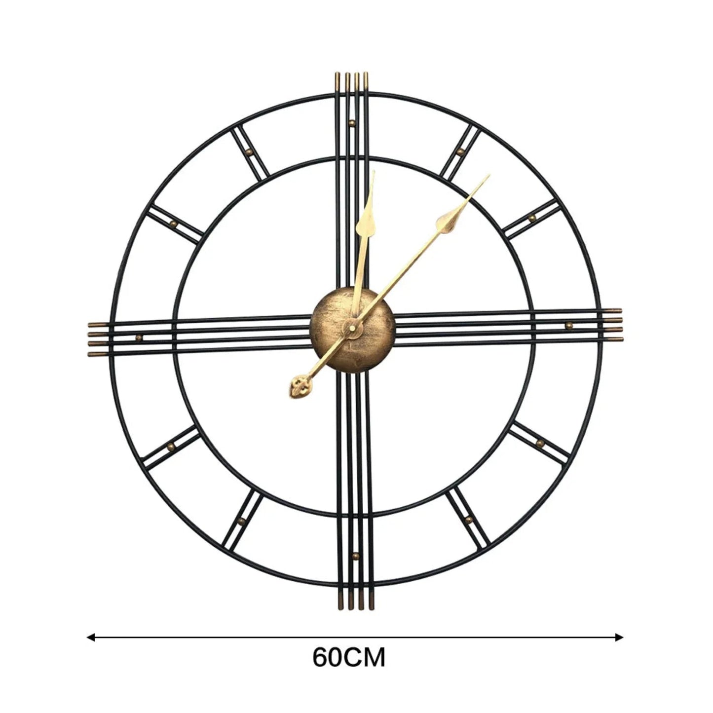 Wall Clock - Roman Numerals Metal Large