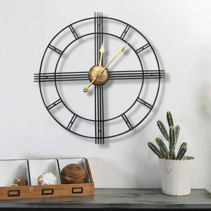Wall Clock - Roman Numerals Metal Large