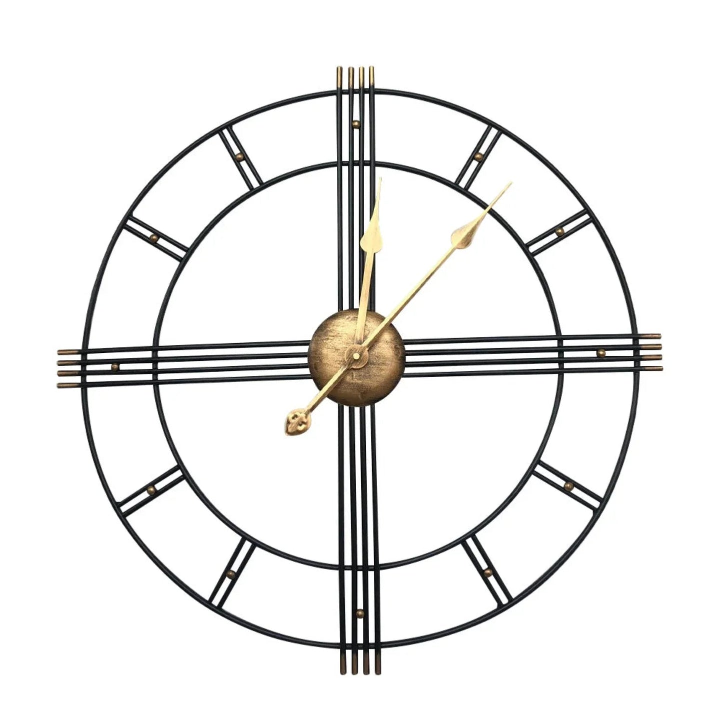 Wall Clock - Roman Numerals Metal Large