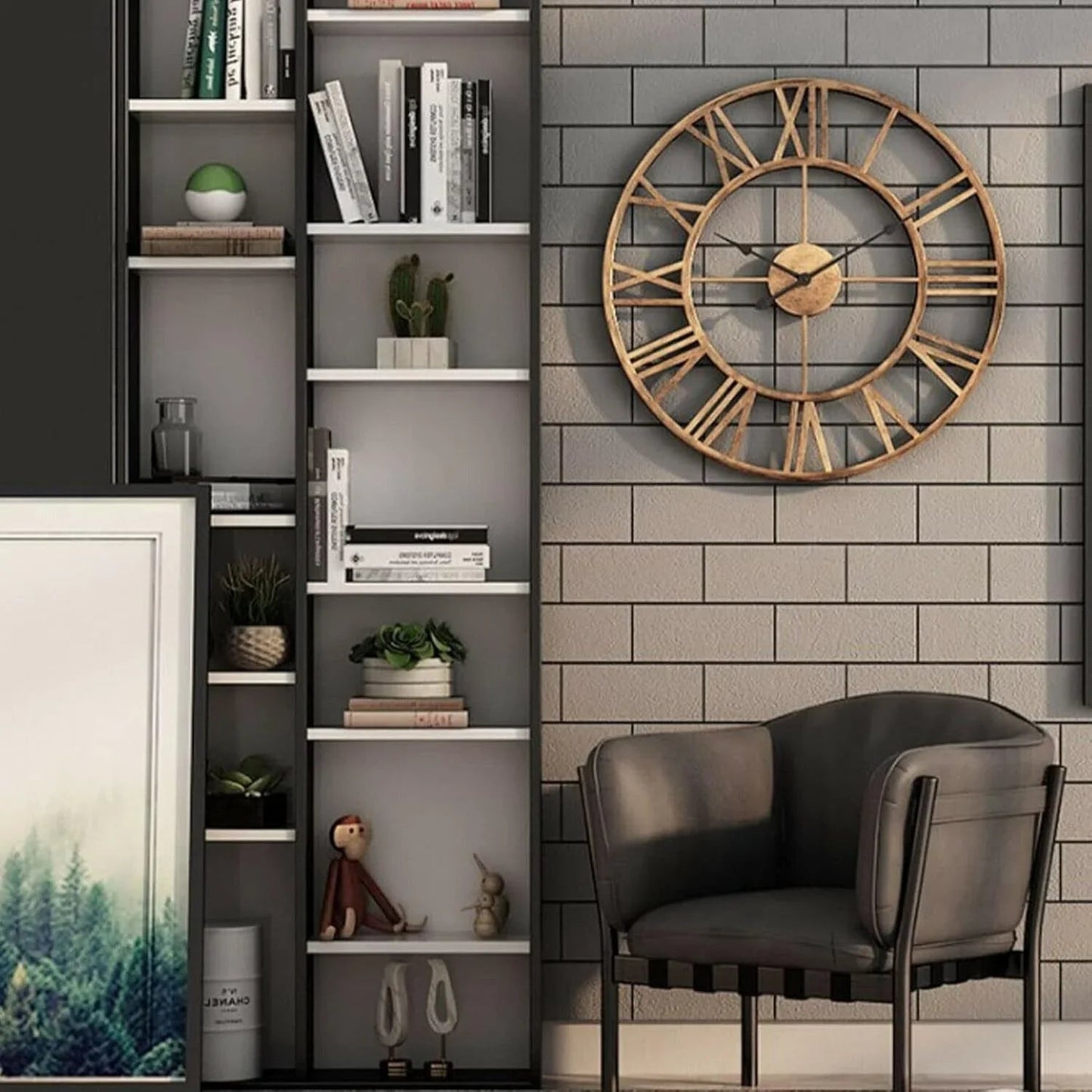 Wall Clock - Silent Metal Roman 12-Inch