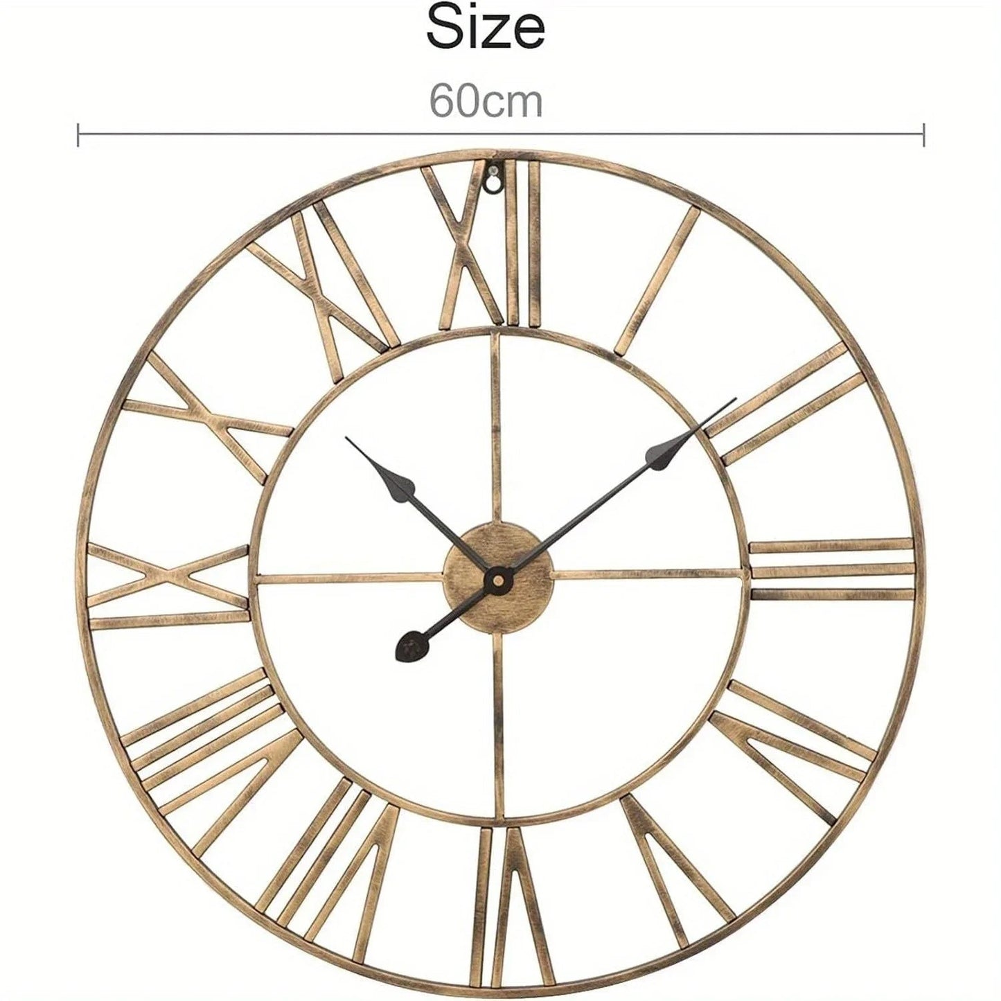 Wall Clock - Silent Metal Roman 12-Inch
