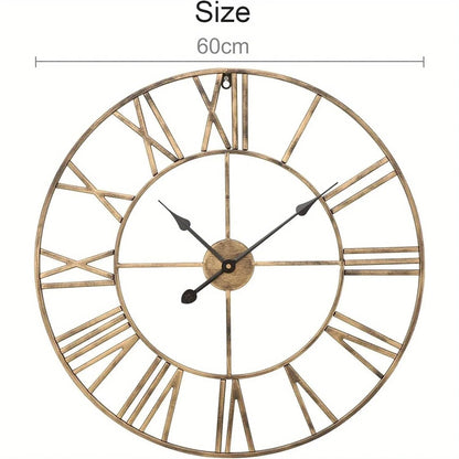 Wall Clock - Silent Metal Roman 12-Inch