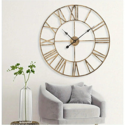 Wall Clock - Silent Metal Roman 12-Inch