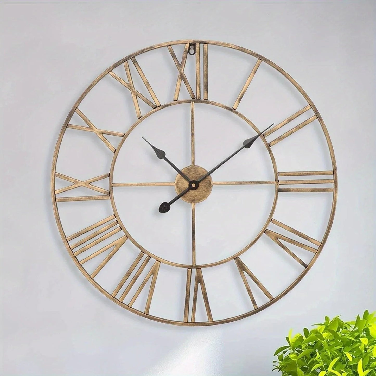 Wall Clock - Silent Metal Roman 12-Inch