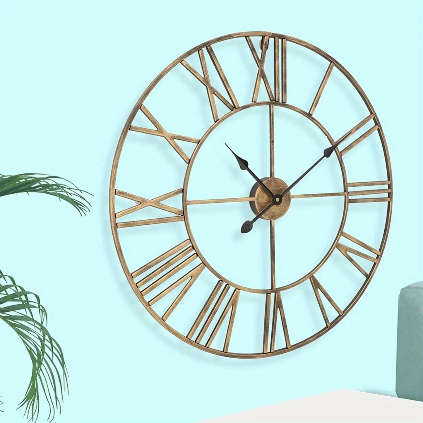 Wall Clock - Silent Metal Roman 12-Inch