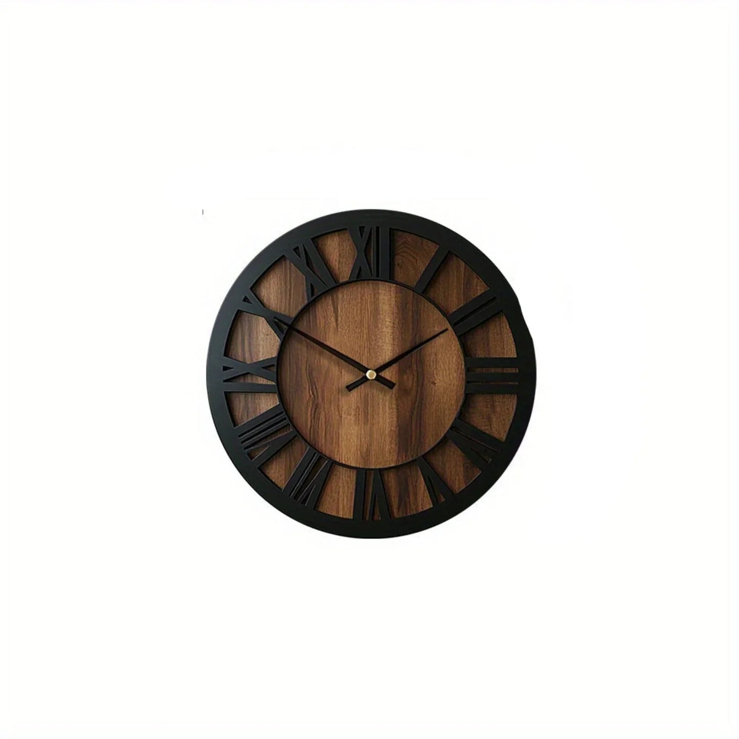 Wall Clock - Silent Wooden Round