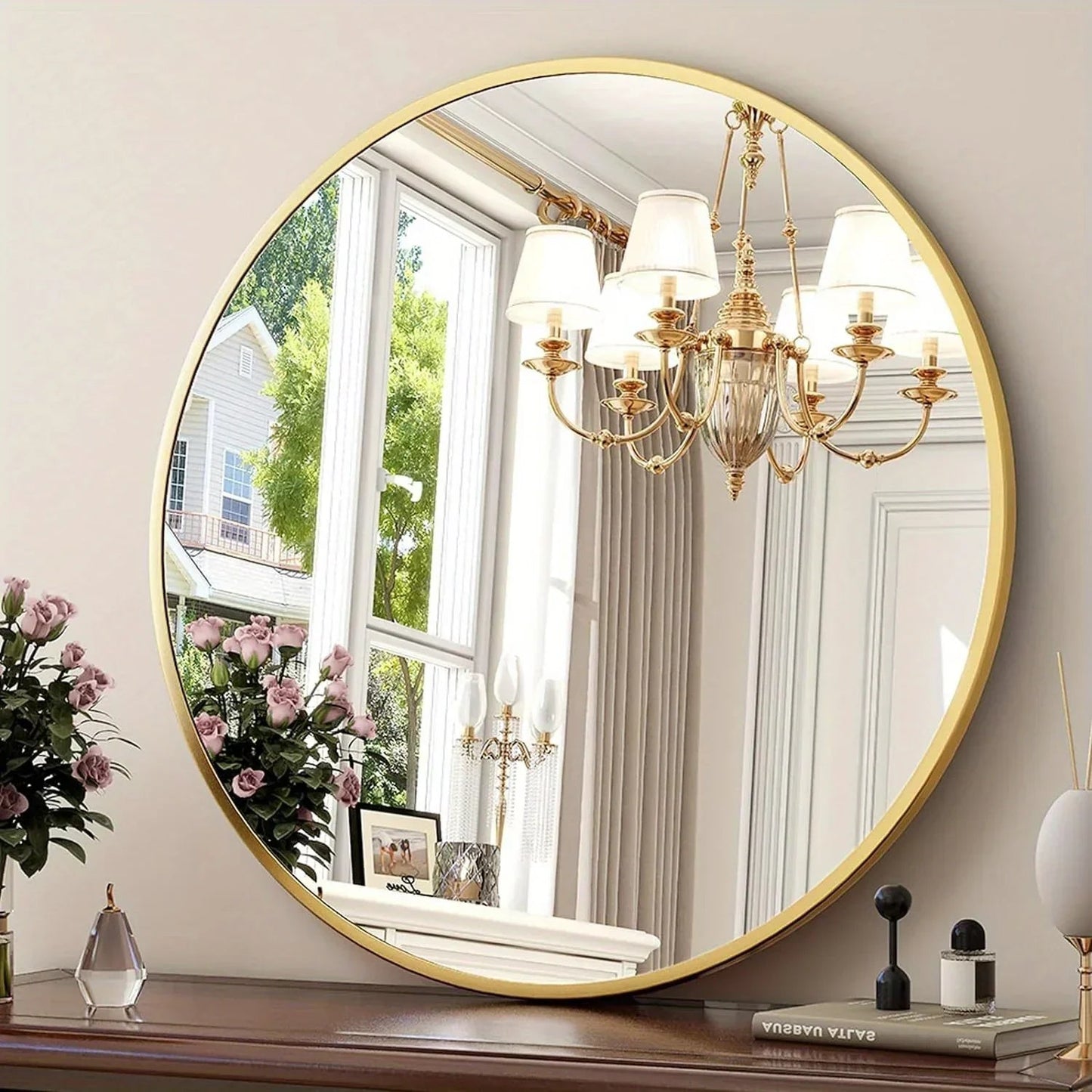 Wall Mirror - Modern Metal 30 Inch