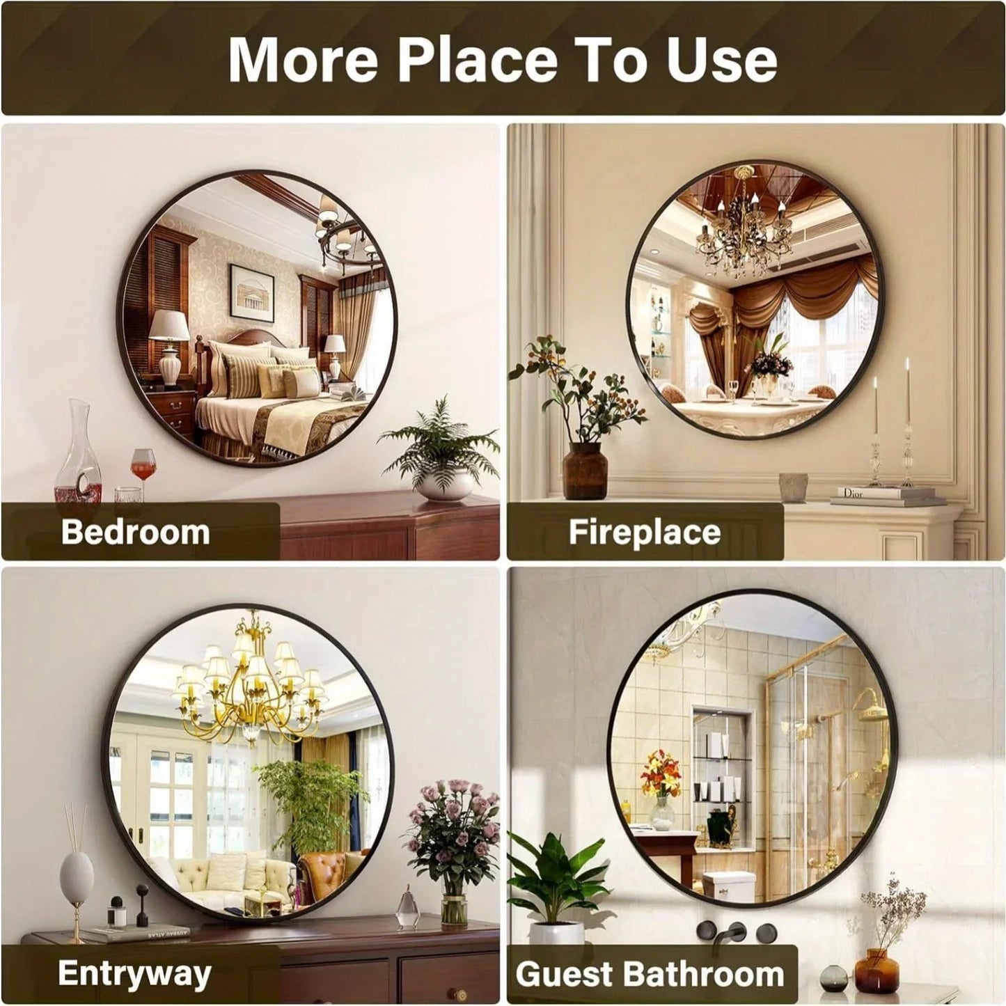 Wall Mirror - Modern Metal 30 Inch
