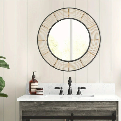 Wall Mirror - Rattan Large Round