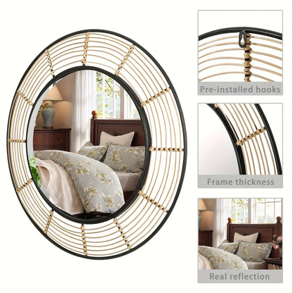 Wall Mirror - Rattan Large Round