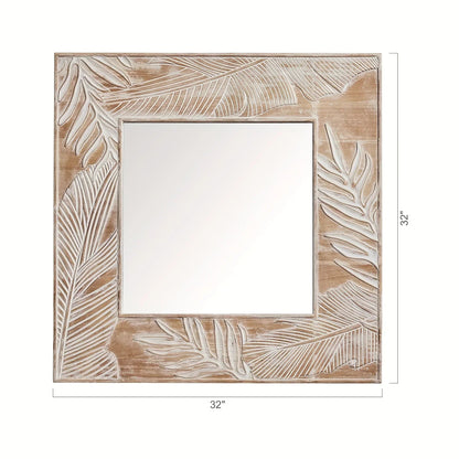 Wall Mirror - Rustic Wood Square
