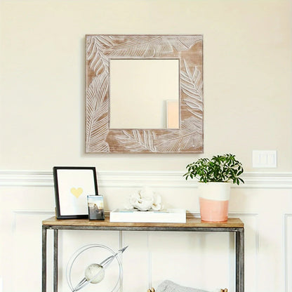 Wall Mirror - Rustic Wood Square