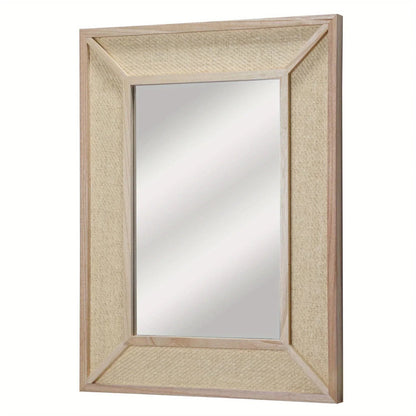 Wall Mirror - Woven Rattan Natural Rectangle
