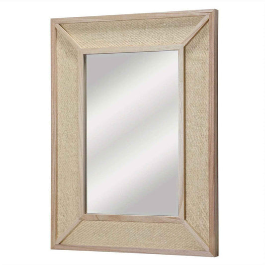 Wall Mirror - Woven Rattan Natural Rectangle