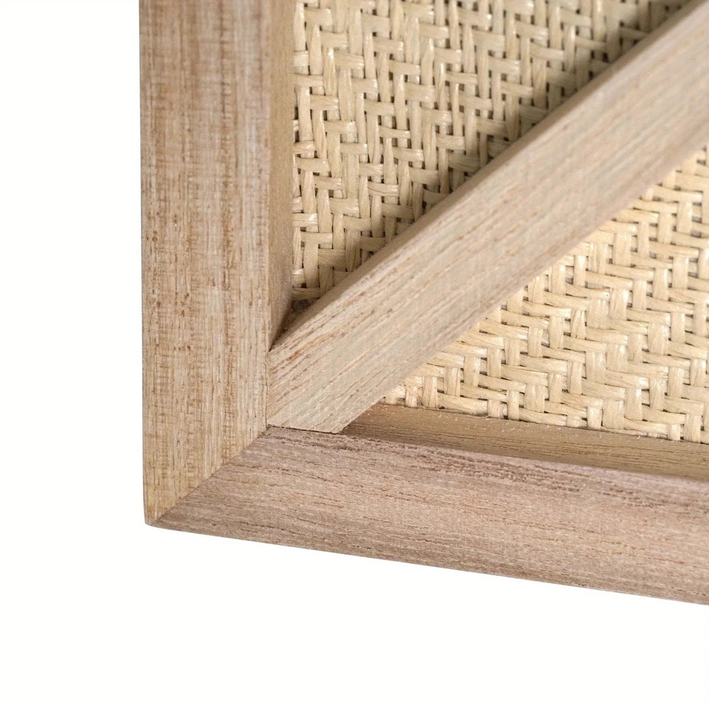 Wall Mirror - Woven Rattan Natural Rectangle