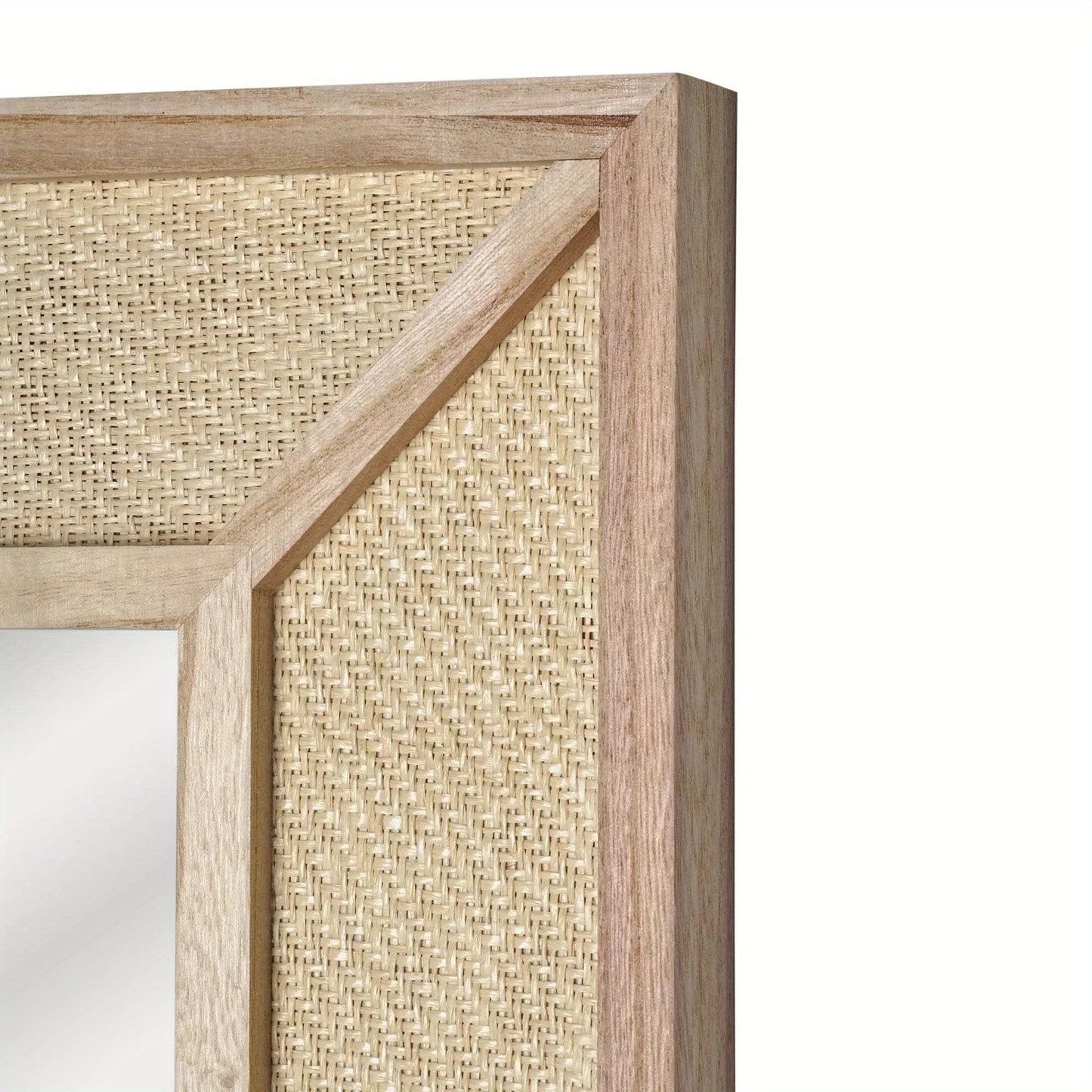 Wall Mirror - Woven Rattan Natural Rectangle