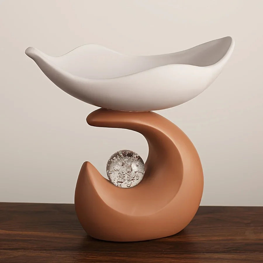 Wavy Entryway Trinket Tray with Crystal Ball