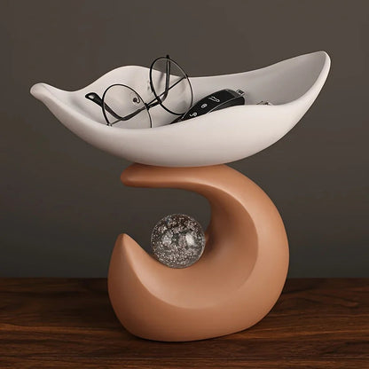 Wavy Entryway Trinket Tray with Crystal Ball