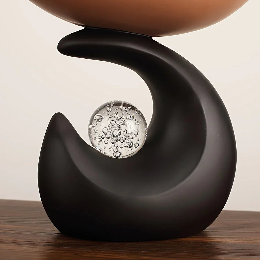 Wavy Entryway Trinket Tray with Crystal Ball