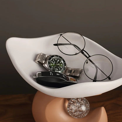 Wavy Entryway Trinket Tray with Crystal Ball