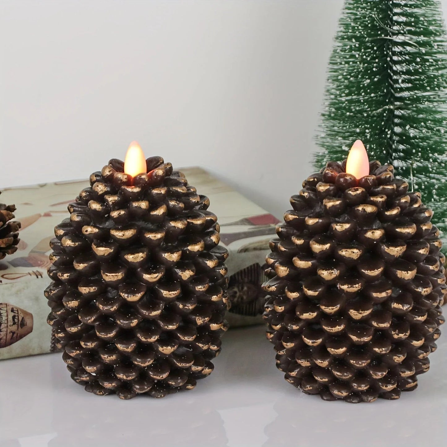 Wax Candles with Glitter Accents Unscented