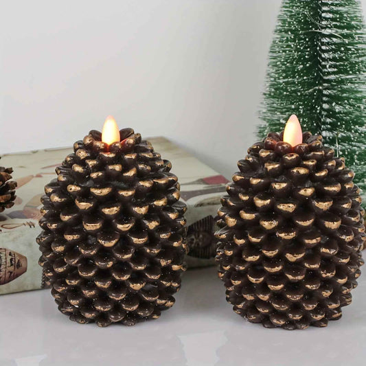 Wax Candles with Glitter Accents Unscented