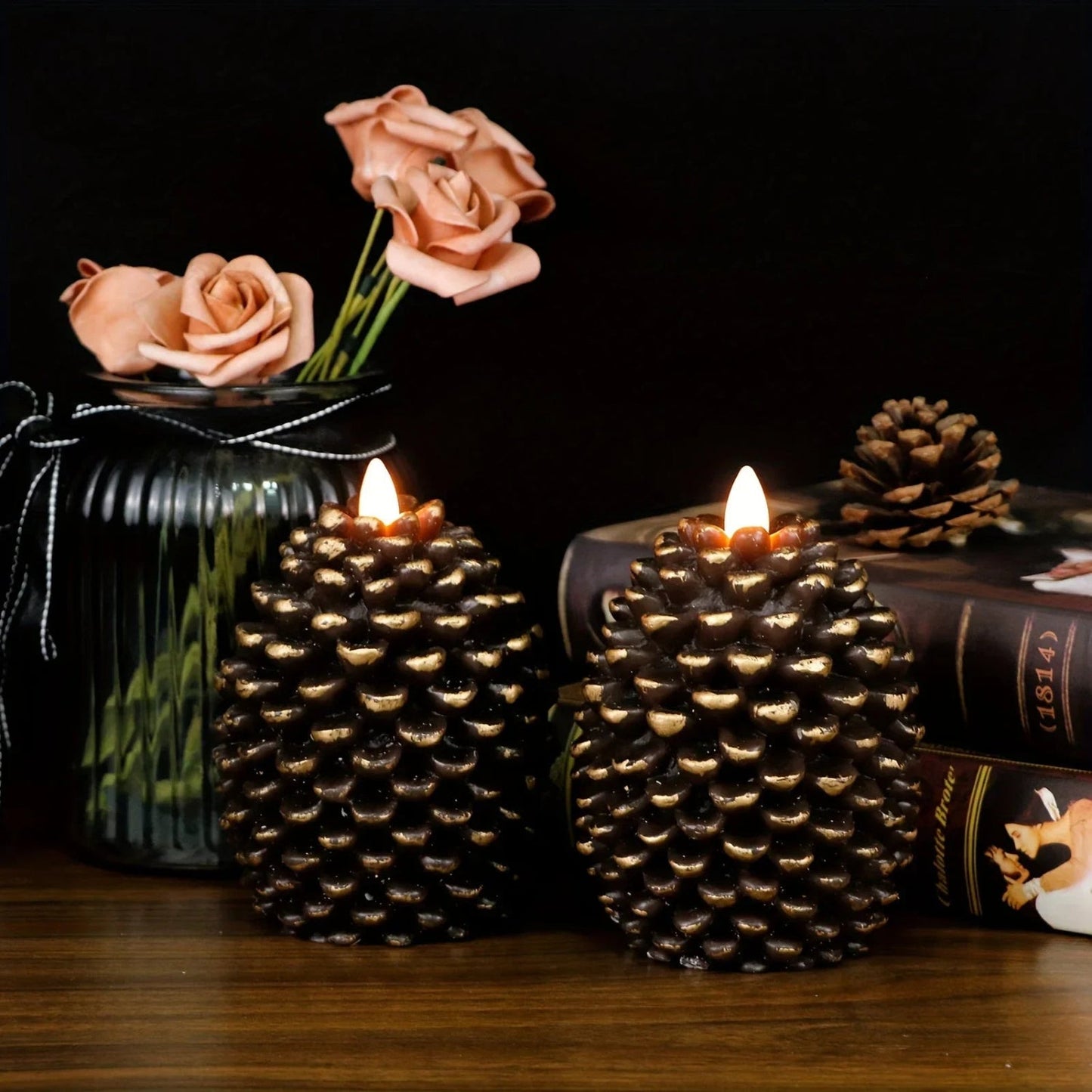 Wax Candles with Glitter Accents Unscented