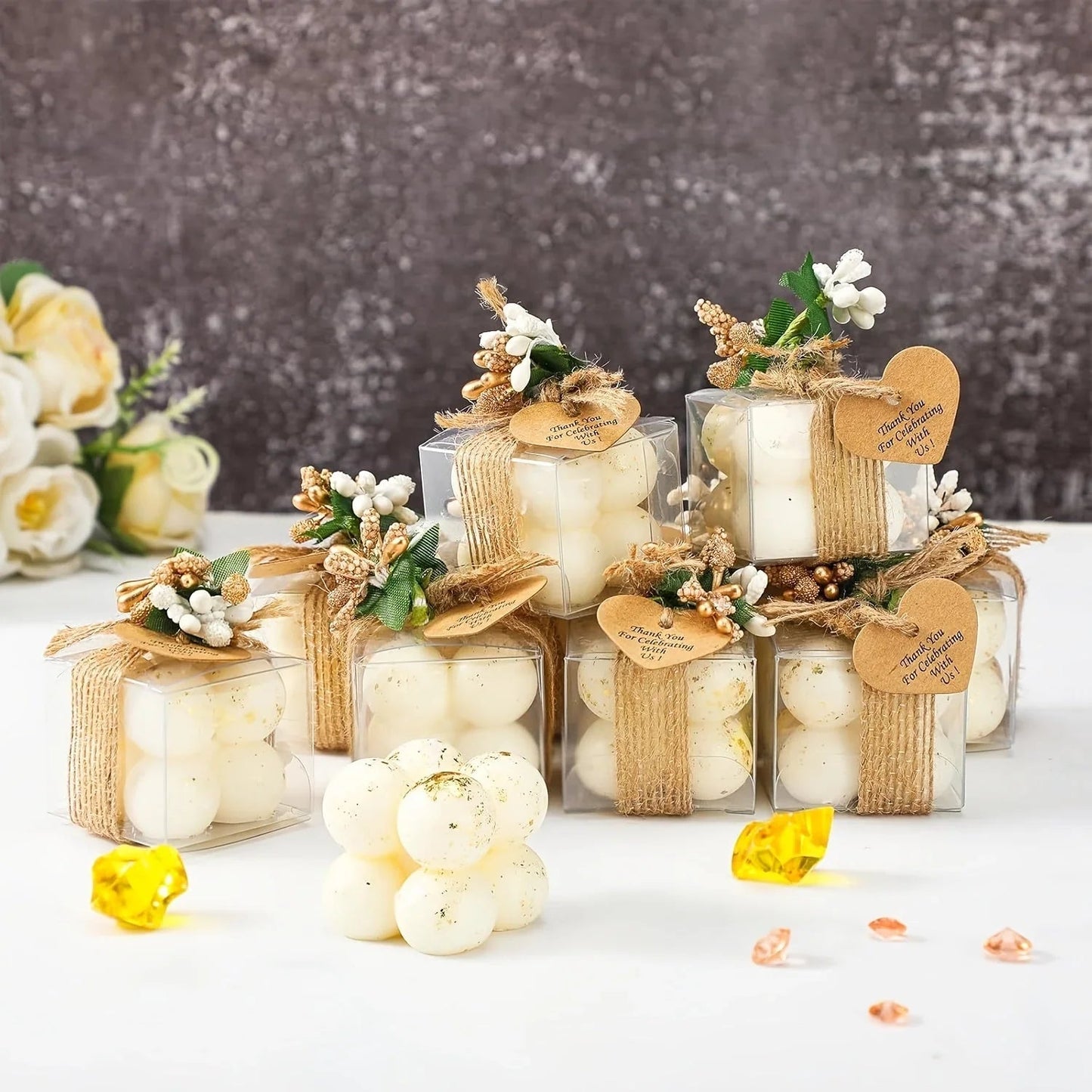 Wax Mini Bubble Candles, 30 Sets, Small Layered