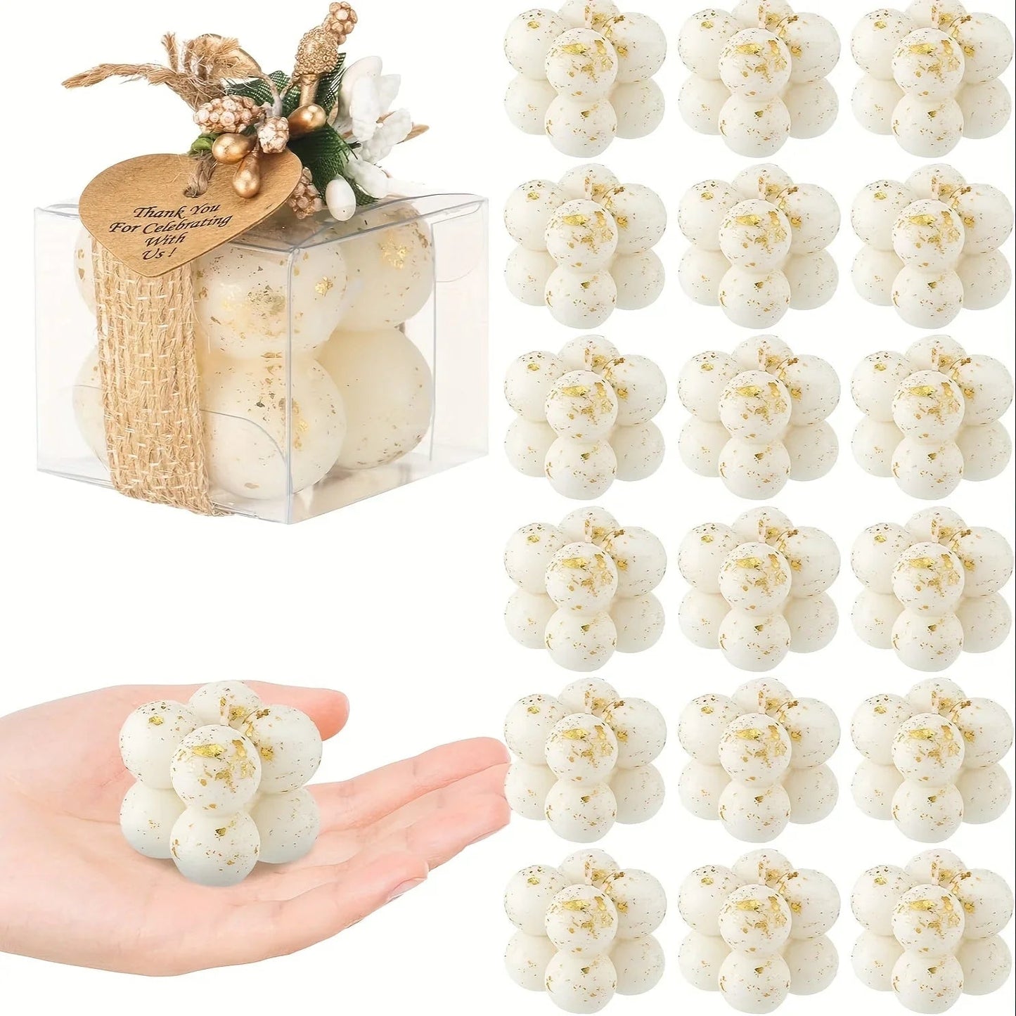 Wax Mini Bubble Candles, 30 Sets, Small Layered