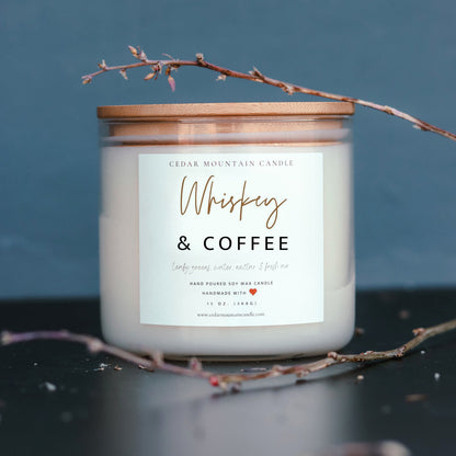 Whiskey & Coffee - 3 Wick Jar Candle - PoshaBella