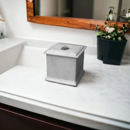 White Marble Facial Tissue Holder of Atlantic Collection - PoshaBella
