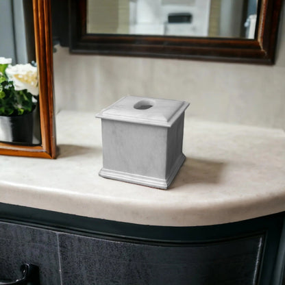 White Marble Facial Tissue Holder of Atlantic Collection - PoshaBella