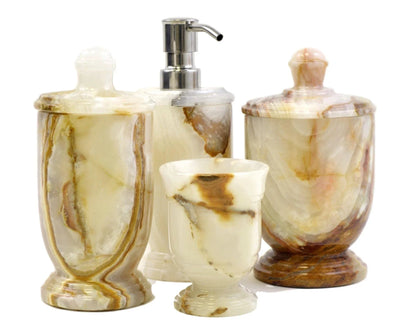 White Onyx 4-Piece Bathroom Accessory Set - PoshaBella