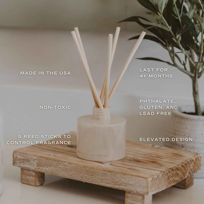 Cashmere and Vanilla White Translucent Tinted Glass Jar Reed Diffuser