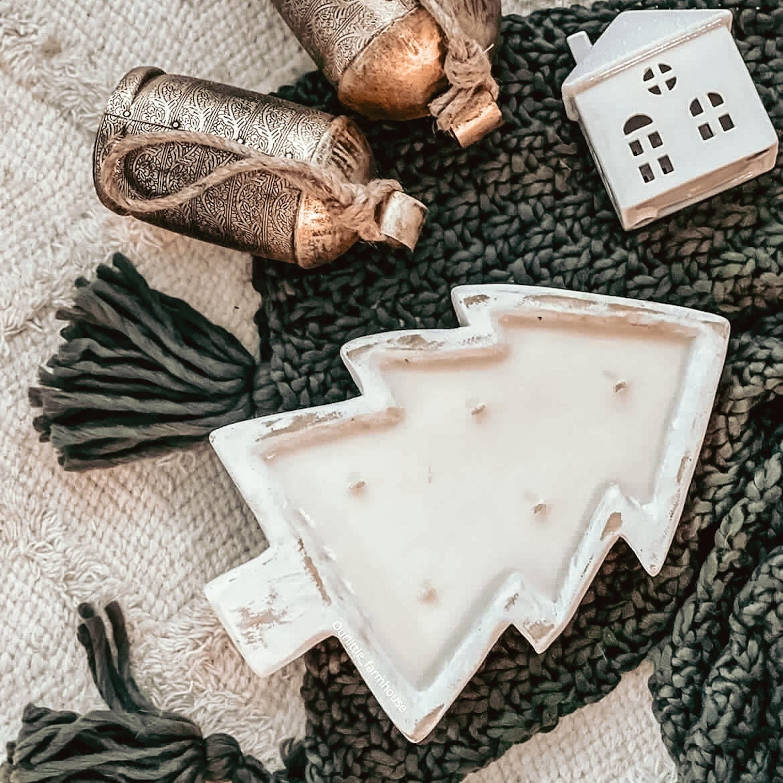 White Wood Tree Dough Bowl Candle - Choose Your Scent - PoshaBella