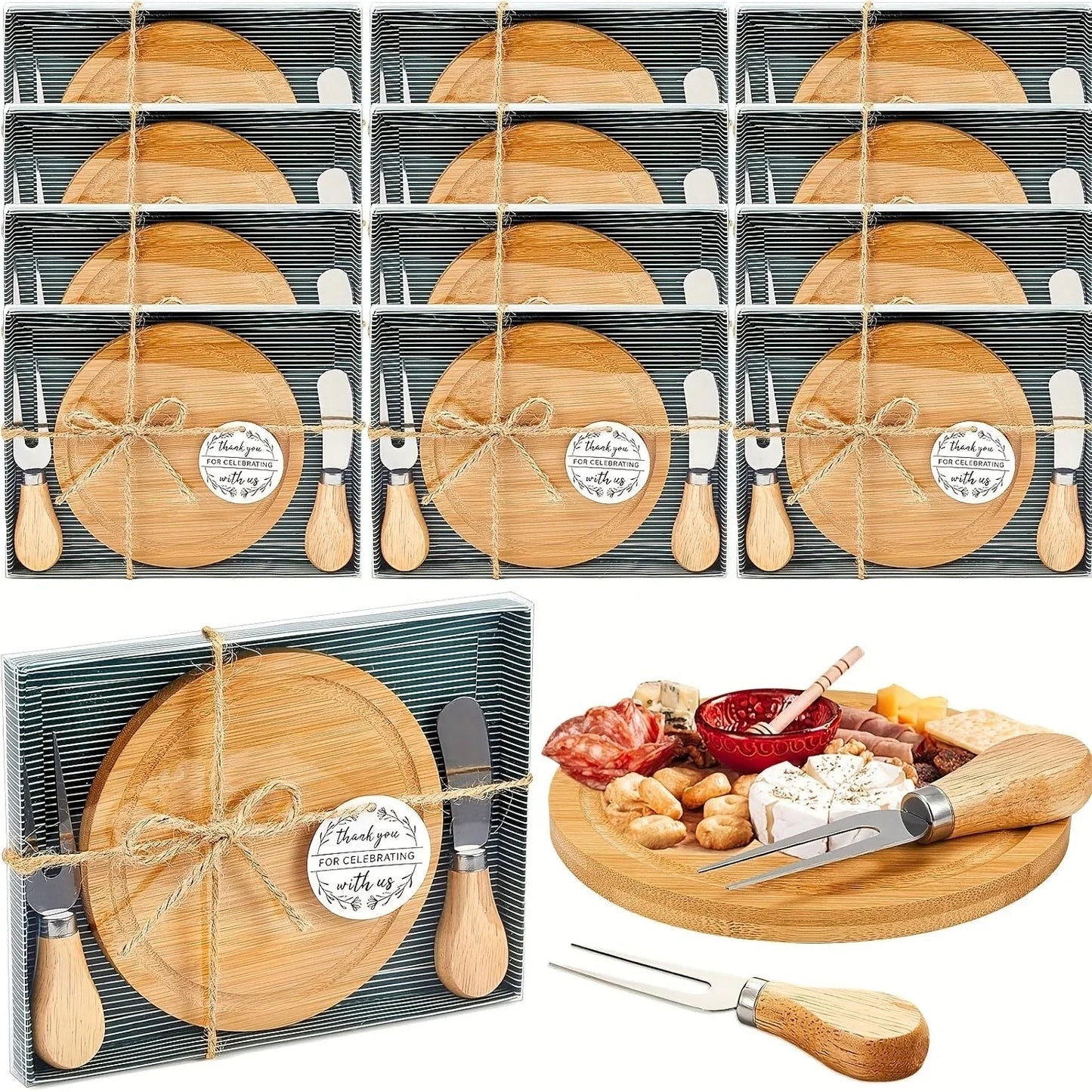 Wicker Gift Basket with Handle, Multilayer, Natural Color, Joyful Moments