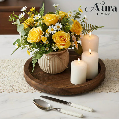 Wood Tray - Rustic Wooden Round