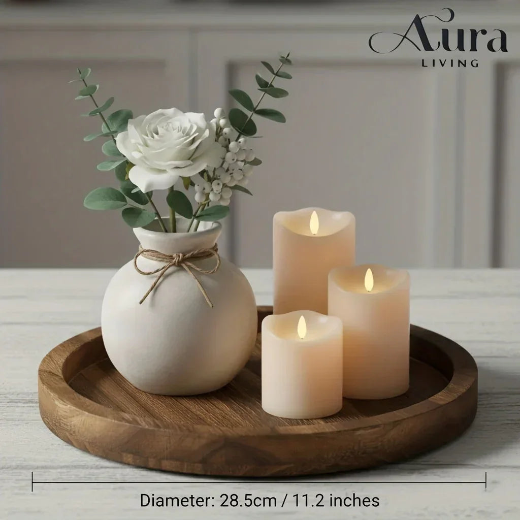 Wood Tray - Rustic Wooden Round