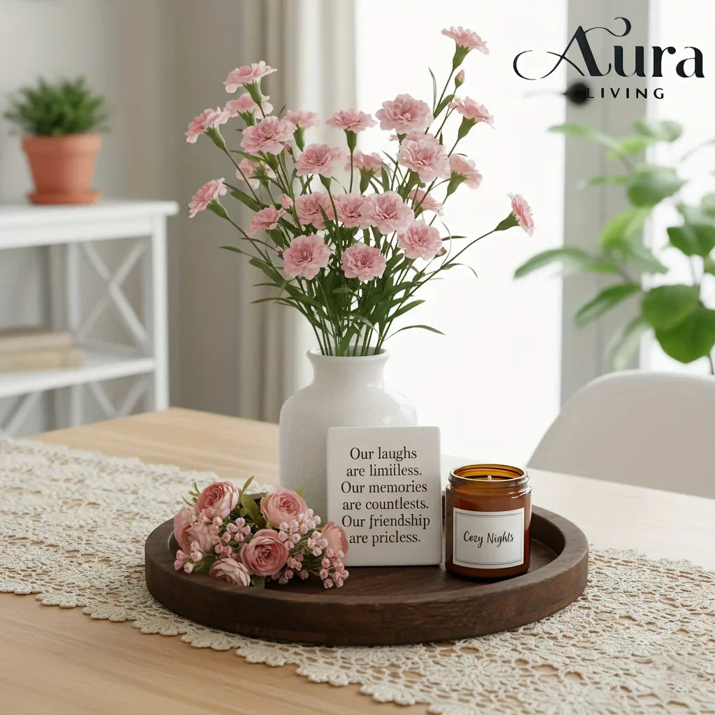 Wood Tray - Rustic Wooden Round
