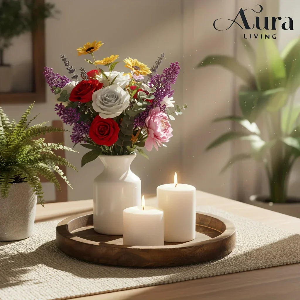 Wood Tray - Rustic Wooden Round