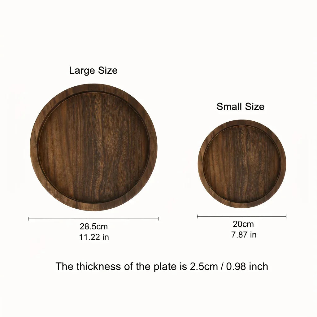 Wood Tray - Rustic Wooden Round