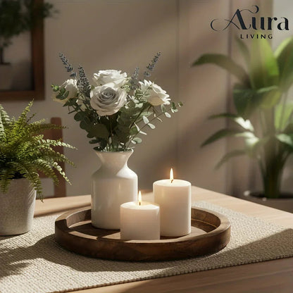 Wood Tray - Rustic Wooden Round