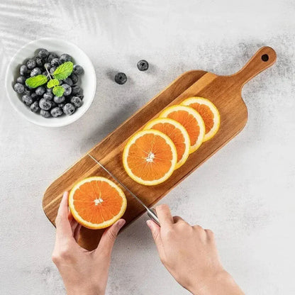 Wooden Cutting Board with Handle and Easy Grip Design