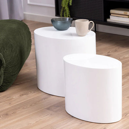 Wooden Oval Coffee Table Set with Multiple Colors