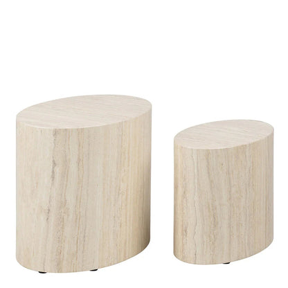 Wooden Oval Coffee Table Set with Multiple Colors