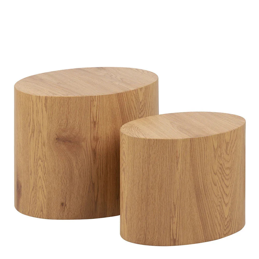 Wooden Oval Coffee Table Set with Multiple Colors