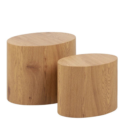 Wooden Oval Coffee Table Set with Multiple Colors